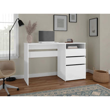 Escritorio Venus, Kronos Blanco, Moderno minimalista con tres cajones multiusos ZF