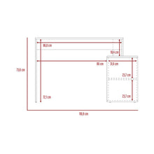 Escritorio En L Wuhan, Blanco, con Múltiples Entrepaños Para Ubicar Objetos y Una Puerta Abatible Cop