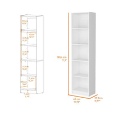 Biblioteca Home Eco, Blanco, con Cinco Entrepaños ZF