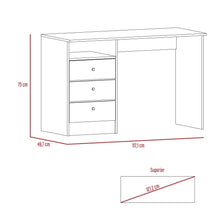 Escritorio Marbelle, Chocolate, con Tres Cajones