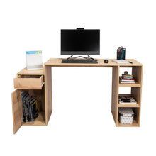 Escritorio Amik, Café Claro, con una puerta abatible