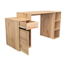 Escritorio Amik, Café Claro, con una puerta abatible