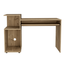 Escritorio Izan Café Claro, con Espacio Para Libros y Objetos Decorativos