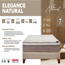 Colchón Spring Elegance Natural Sencillo 100X190 cm Gratis Almohada Siliconada