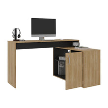 Escritorio Axis Eco, Fresno Europeo y Wengue, con amplio espacio de trabajo