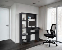 Escritorio Biblioteca Alden, Wengue, con entrepaños para colocar libros u objetos