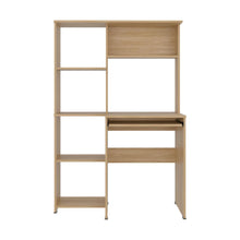 Escritorio Biblioteca Alden, Fresno Europeo, con entrepaños para colocar libros u objetos