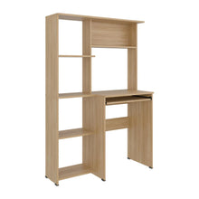 Escritorio Biblioteca Alden, Fresno Europeo, con entrepaños para colocar libros u objetos