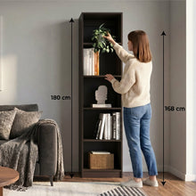 Biblioteca Home Eco, Nogal Europeo, con Cinco Entrepaños ZF