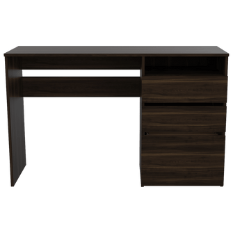 Escritorio Venus, Caoba, con Dos Cajones Multiusos y Un Cajón Archivador Adicional