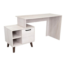 Escritorio Lera, Tivoli, con puerta batiente para almacenar libros