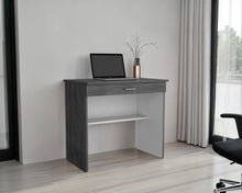 Escritorio 80 Cajon, Roble Gris y Blanco