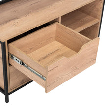 Estantería Wolfe, Macadamia, Con cinco entrepaños y dos cajones