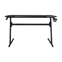 Escritorio Gamer Racer, Wengue, con tubos de metal y cubrimiento de polvo