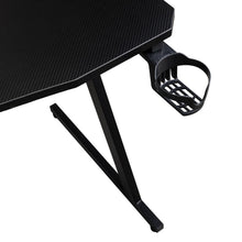 Escritorio Gamer Racer, Wengue, con tubos de metal y cubrimiento de polvo