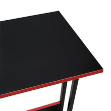 Escritorio Gamer en L, Negro y Rojo, cuenta con espacio para mas de una pantalla