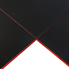 Escritorio Gamer en L, Negro y Rojo, cuenta con espacio para mas de una pantalla