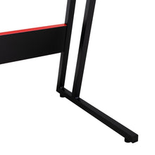 Escritorio Gamer en L, Negro y Rojo, cuenta con espacio para mas de una pantalla