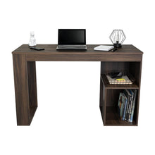 Escritorio Cuera, Nogal Europeo, con pasacables para articulos electronicos