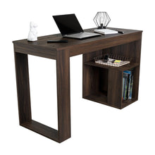 Escritorio Cuera, Nogal Europeo, con pasacables para articulos electronicos