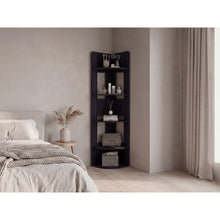 Biblioteca Esquinera Home Dreams, Wengue, Con 4 entrepaños para objetos decorativos y de fácil armado ZF