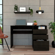 Escritorio Venus, Wengue, con Dos Cajones Multiusos y Un Cajón Archivador Adicional