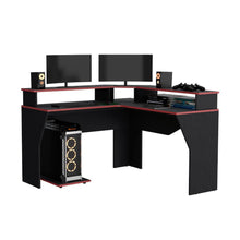 Combo Gamer , Wengue y Rojo, Incluye Escritorio bordo Rojo, Silla Gamer, Monitor Gamer