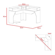 Escritorio Gamer Invictor, Wengue y Rojo, con Espacio Adicional para Pantallas