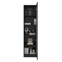 Biblioteca Home Eco Con Puerta En Vidrio, Wengue, con Cinco Entrepaños ZF