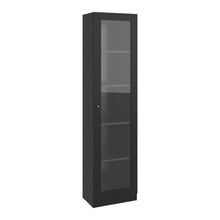 Biblioteca Home Eco Con Puerta En Vidrio, Wengue, con Cinco Entrepaños ZF