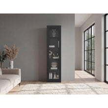 Biblioteca Home Eco Con Puerta En Vidrio, Wengue, con Cinco Entrepaños ZF
