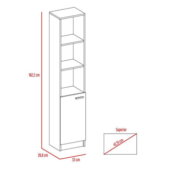 Estantería de Baño Mulán, Wengue, con Cinco Entrepaños