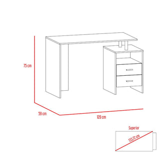 Escritorio Texas, Wengue,  con Dos Cajones Multiusos