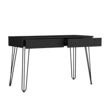 Escritorio Rumat, Wengue, con Dos Cajones y Pata Metálicas ZF