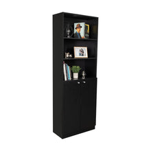 Biblioteca Home, Wengue, con Cinco Entrepaños y Dos Puertas Abatibles