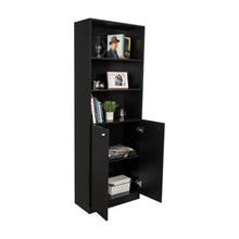 Biblioteca Home, Wengue, con Cinco Entrepaños y Dos Puertas Abatibles