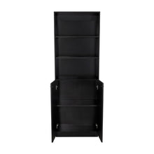 Biblioteca Home, Wengue, con Cinco Entrepaños y Dos Puertas Abatibles