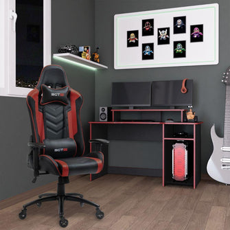 Combo Gamer, Incluye Escritorio Wengue y rojo y Silla Gamer