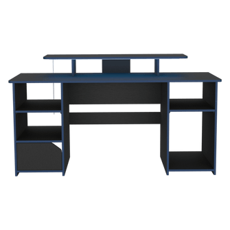 Combo para Oficina Bel, Azul y negro, Incluye Silla y Escritorio Gamer