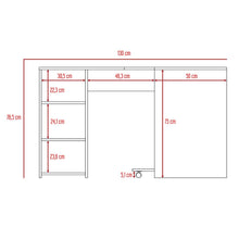 Escritorio En L Dafne, Humo, con Dos Entrepaños y Base con Rodachinas Para Fácil Desplazamiento Hc