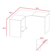 Escritorio En L Dafne, Bardolino, con Dos Entrepaños y Base con Rodachinas Para Fácil Desplazamiento Hc