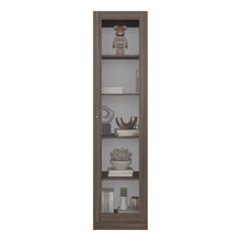 Biblioteca Home Eco Con Puerta En Vidrio, Milán y Blanco, con Cinco Entrepaños ZF