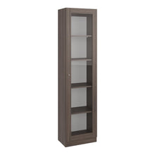 Biblioteca Home Eco Con Puerta En Vidrio, Milán y Blanco, con Cinco Entrepaños ZF