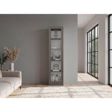 Biblioteca Home Eco Con Puerta En Vidrio, Milán y Blanco, con Cinco Entrepaños ZF