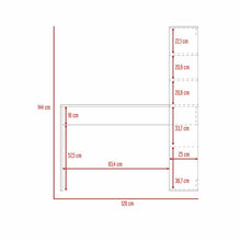 Escritorio Estantería Eloisa, Macadamia y Blanco, con Cuatro Entrepaños