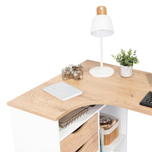 Escritorio Noah, Macadamia y Blanco Vainilla, con Un Cajón y Dos Entrepaños
