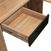 Escritorio En L Peralta, Miel y Wengue, con Un Cajón Organizador