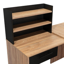 Escritorio En L Peralta, Miel y Wengue, con Un Cajón Organizador