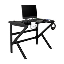 Escritorio Gamer Galactic, Negro, Estructura Metalica y Luz Led