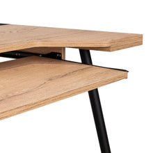 Escritorio Troet, Macadamia y Negro, con amplia superficie de trabajo